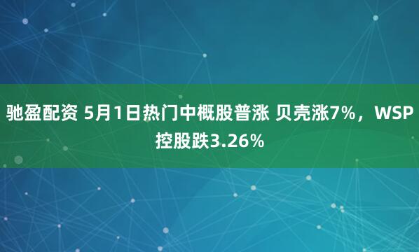 驰盈配资 5月1日热门中概股普涨 贝壳涨7%，WSP控股跌3.26%